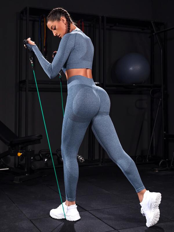 Conjunto deportivo manga larga azul